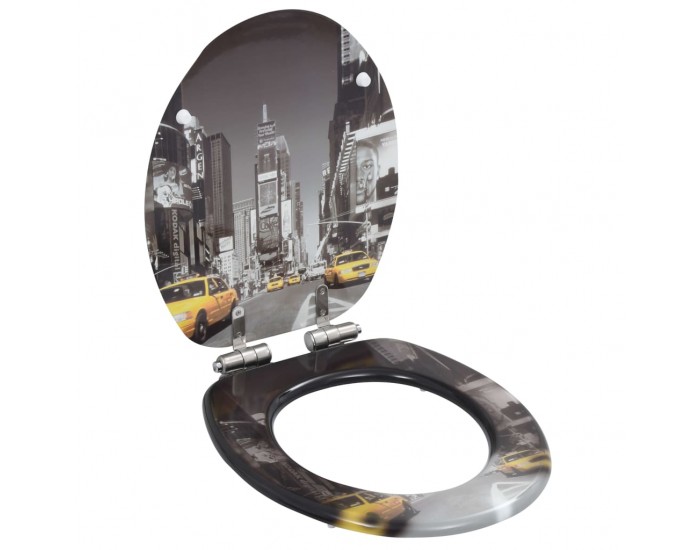 Sonata Тоалетни седалки с плавно затваряне, 2 бр, МДФ, дизайн Ню Йорк