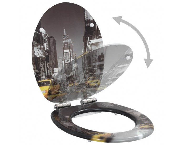 Sonata Тоалетни седалки с плавно затваряне, 2 бр, МДФ, дизайн Ню Йорк