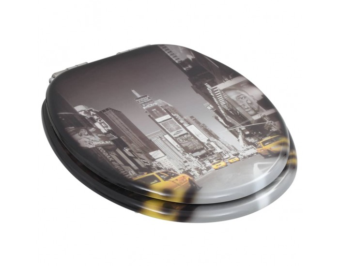 Sonata Тоалетни седалки с плавно затваряне, 2 бр, МДФ, дизайн Ню Йорк