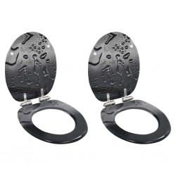 Sonata Тоалетни седалки с плавно затваряне, 2 бр, МДФ, водни капки - Баня