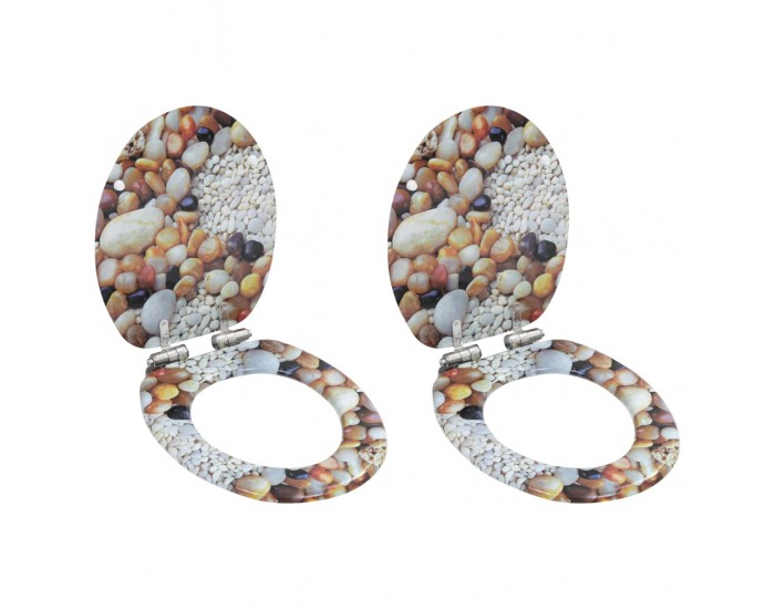 Sonata Тоалетни седалки с плавно затваряне, 2 бр, МДФ, дизайн камъчета