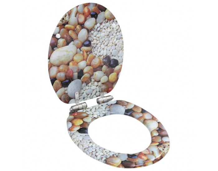 Sonata Тоалетни седалки с плавно затваряне, 2 бр, МДФ, дизайн камъчета