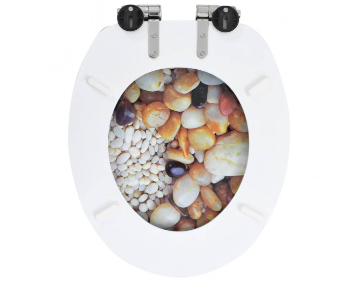 Sonata Тоалетни седалки с плавно затваряне, 2 бр, МДФ, дизайн камъчета