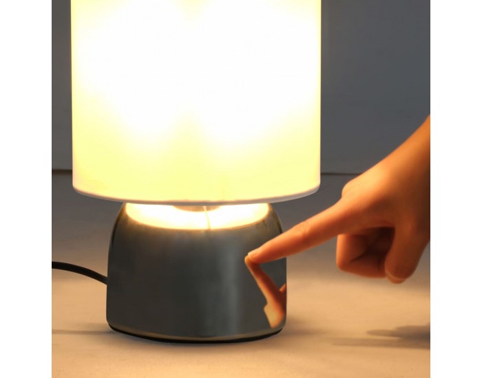 Sonata Настолни лампи, 2 бр, сензорен бутон, бели, E14