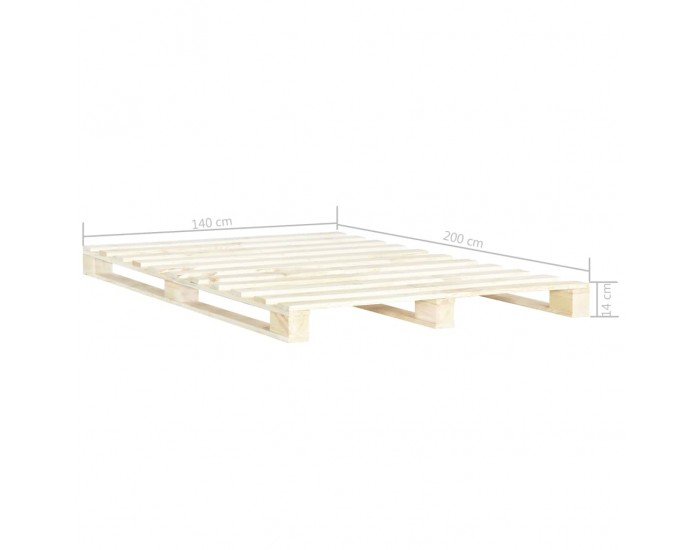 Sonata Палетна рамка за легло, бор масив, 140х200 см