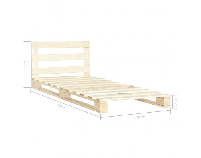 Sonata Палетна рамка за легло, бор масив, 90х200 см