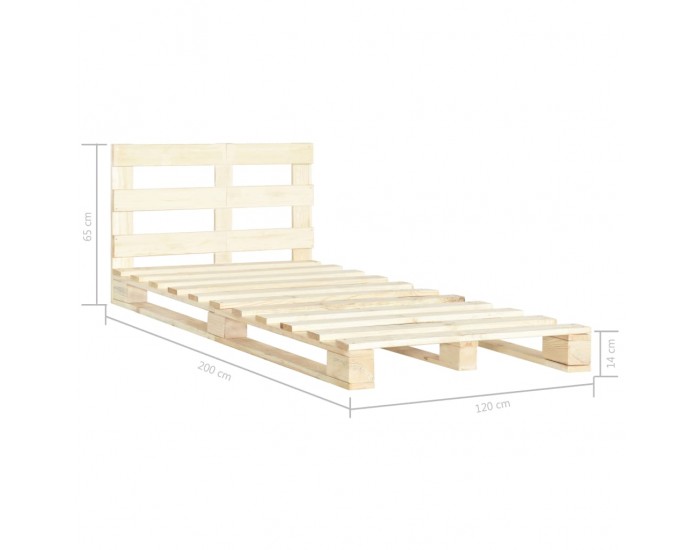Sonata Палетна рамка за легло, бор масив, 120х200 см