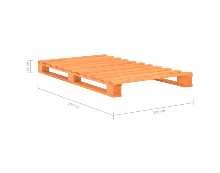 Sonata Палетна рамка за легло, кафява, бор масив, 100х200 см
