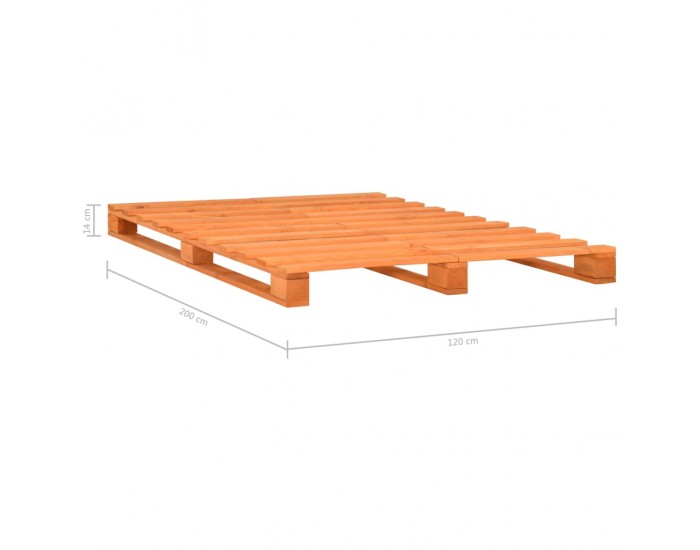 Sonata Палетна рамка за легло, кафява, бор масив, 120х200 см