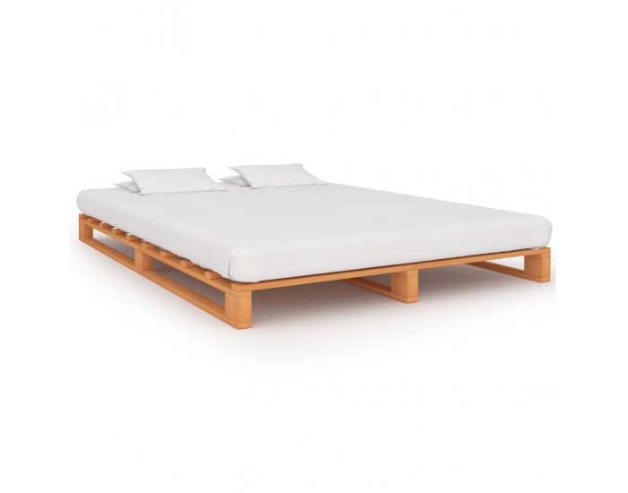 Sonata Палетна рамка за легло, кафява, бор масив, 140х200 см
