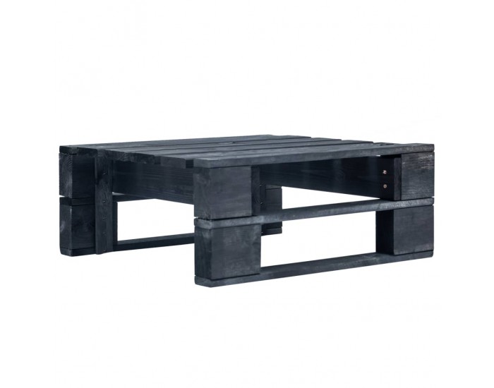 Sonata Градинска табуретка от палети, дърво, черна