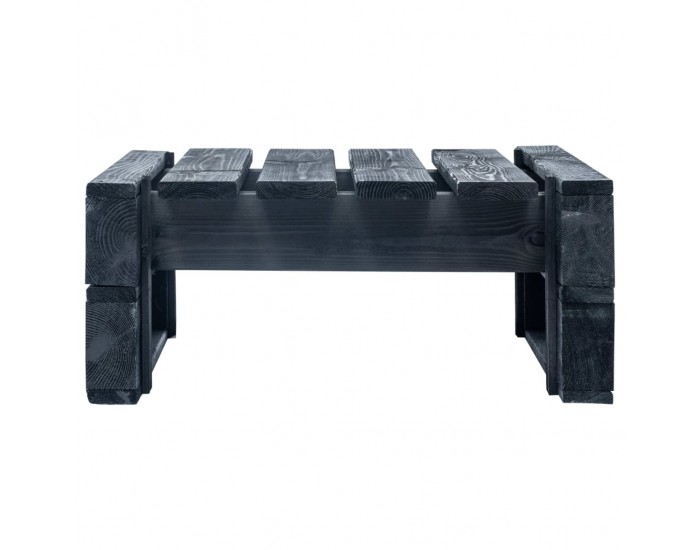 Sonata Градинска табуретка от палети, дърво, черна