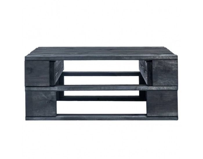 Sonata Градинска табуретка от палети, дърво, черна