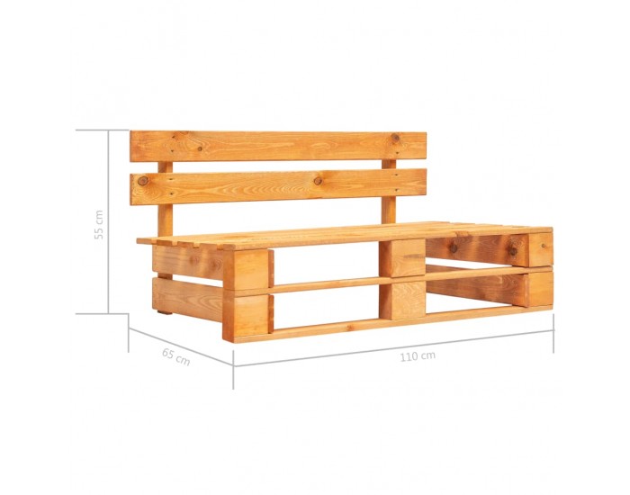 Sonata Градинска пейка от палети, дърво, меденокафява