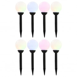 Sonata Градински соларни лампи, 8 бр, LED, сферични, 15 см, RGB - Външно осветление