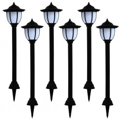 Sonata Градински соларни лампи, 6 бр, LED, черни - Външно осветление