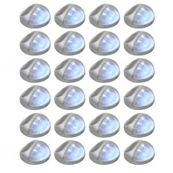 Sonata Градински соларни стенни лампи, LED, 24 бр, кръгли, сребристи - Осветителни тела