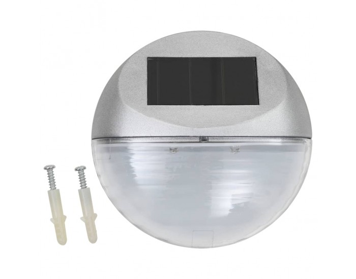 Sonata Градински соларни стенни лампи, LED, 24 бр, кръгли, сребристи