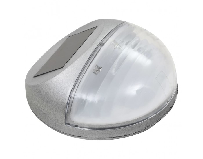 Sonata Градински соларни стенни лампи, LED, 24 бр, кръгли, сребристи