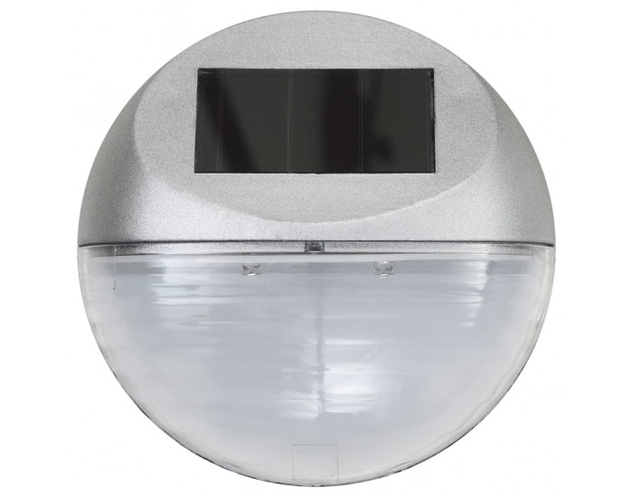 Sonata Градински соларни стенни лампи, LED, 24 бр, кръгли, сребристи