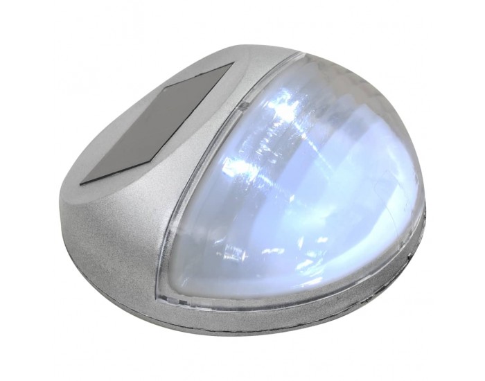 Sonata Градински соларни стенни лампи, LED, 24 бр, кръгли, сребристи
