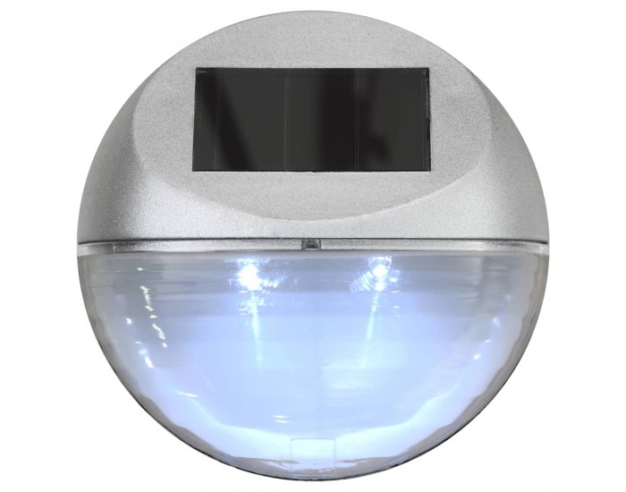 Sonata Градински соларни стенни лампи, LED, 24 бр, кръгли, сребристи