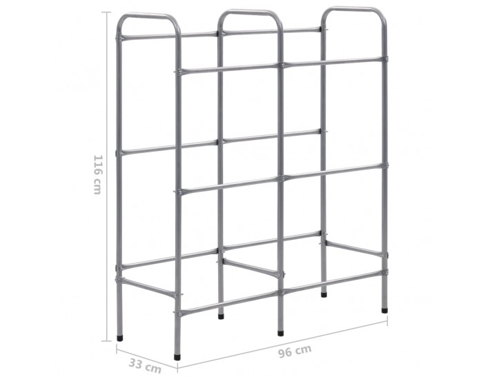 Sonata Стелаж за съхранение за 6 щайги сребрист 96x33x116 см стомана