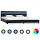 Sonata Рамка за легло с LED, черна, изкуствена кожа, 180x200 cм