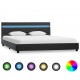 Sonata Рамка за легло с LED, сива, изкуствена кожа, 160x200 cм