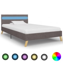 Sonata Рамка за легло с LED, светлосива, плат, 100x200 см - Тапицирани легла