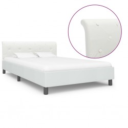 Sonata Рамка за легло, бяла, изкуствена кожа, 140x200 cм - Тапицирани легла