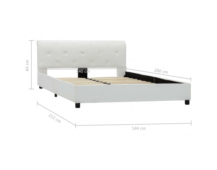 Sonata Рамка за легло, бяла, изкуствена кожа, 140x200 cм
