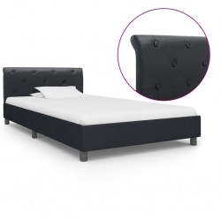 Sonata Рамка за легло, черна, изкуствена кожа, 100x200 cм - Тапицирани легла