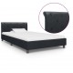 Sonata Рамка за легло, черна, изкуствена кожа, 100x200 cм