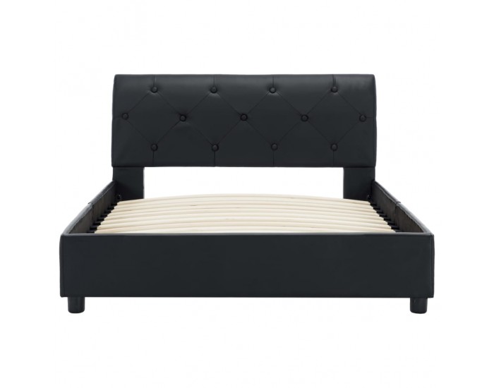 Sonata Рамка за легло, черна, изкуствена кожа, 100x200 cм