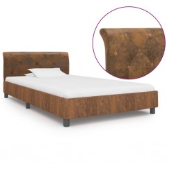 Sonata Рамка за легло, кафява, изкуствен велур, 100x200 см - Спалня