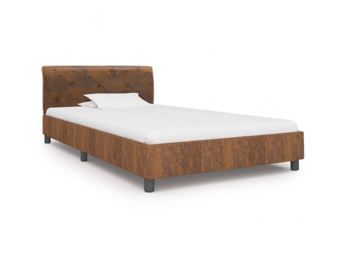 Sonata Рамка за легло, кафява, изкуствен велур, 100x200 см