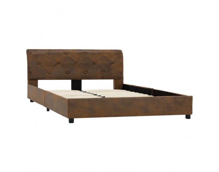 Sonata Рамка за легло, кафява, изкуствен велур, 120x200 см