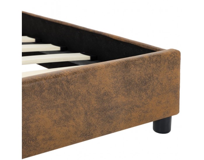 Sonata Рамка за легло, кафява, изкуствен велур, 120x200 см