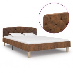 Sonata Рамка за легло, кафява, изкуствен велур, 120x200 см - Тапицирани легла