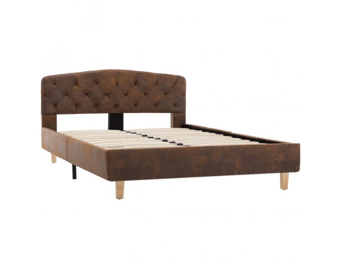 Sonata Рамка за легло, кафява, изкуствен велур, 120x200 см