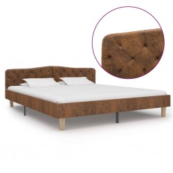 Sonata Рамка за легло, кафява, изкуствен велур, 180x200 см - Тапицирани легла