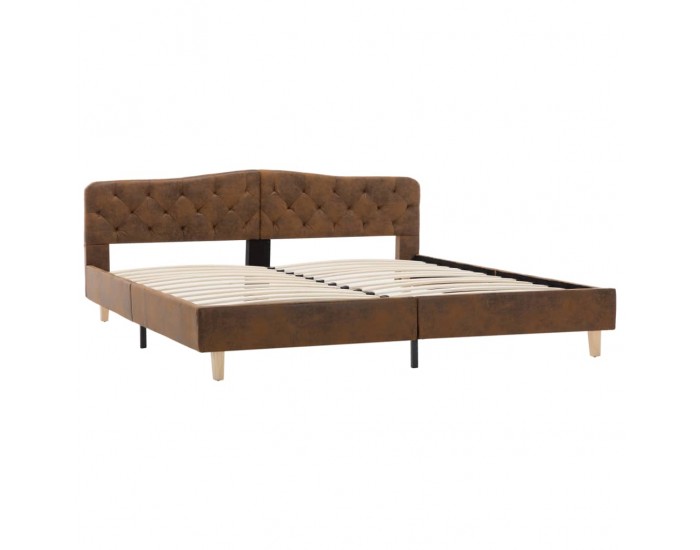 Sonata Рамка за легло, кафява, изкуствен велур, 180x200 см