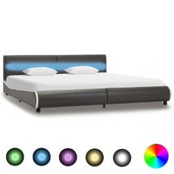 Sonata Рамка за легло с LED, антрацит, изкуствена кожа, 180x200 cм - Тапицирани легла