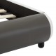 Sonata Рамка за легло с LED, антрацит, изкуствена кожа, 180x200 cм