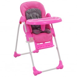 Sonata Високо бебешко столче за хранене, розово и сиво - Бебешко обзавеждане