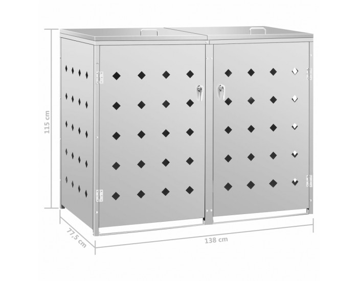 Sonata Двоен навес за кофа за смет 240 л, неръждаема стомана Sonata Двоен навес за кофа за смет 240 л, неръждаема стомана