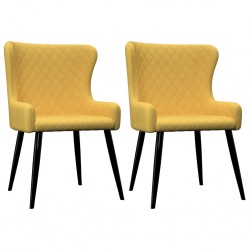 Sonata Трапезни столове, 2 бр, жълти, текстил - Трапезни столове