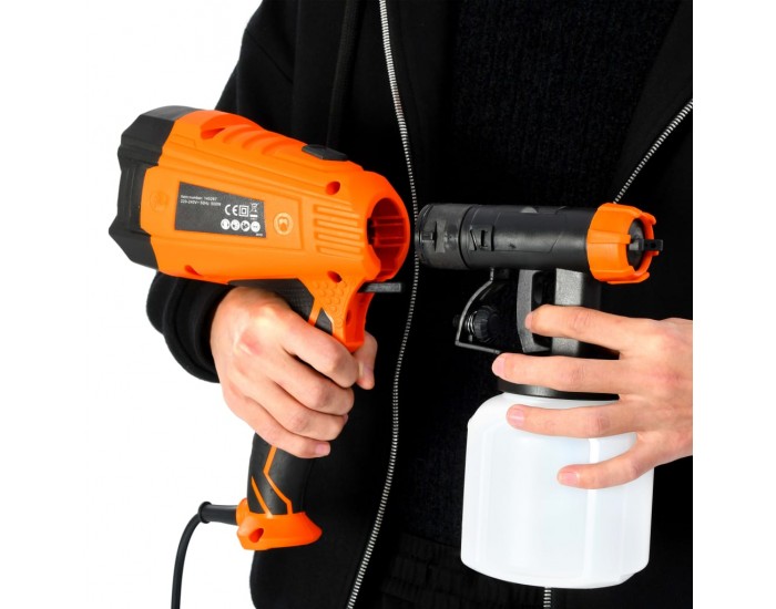 Sonata Електрически пистолет за боядисване 3 накрайника 500 W 800 мл Sonata Електрически пистолет за боядисване 3 накрайника 500 W 800 мл