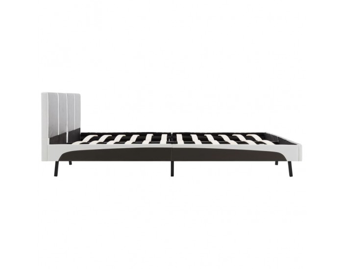 Sonata Легло с матрак, сиво и бяло, изкуствена кожа, 180x200 см